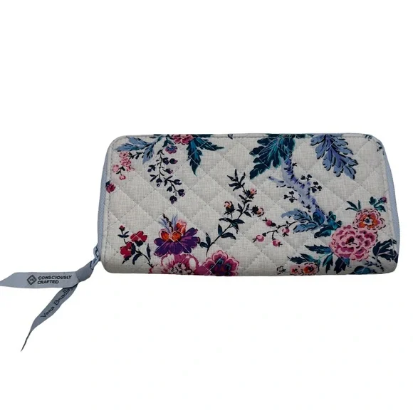 Vera Bradley Floral Zip-Around Wallet with Water-Color Bloom - Picture 2 of 4